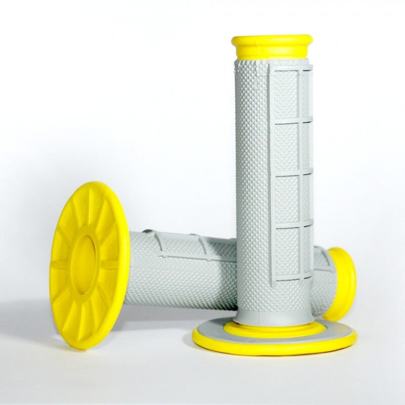Renthal MX Dual Compound Grips Half Waffle - Grey/Yellow