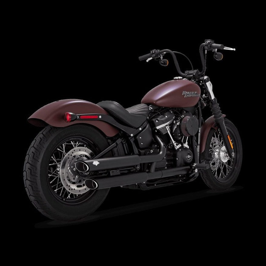 Vance & Hines 18-22 Softail Twin Slash PCX Slip-On Exhaust - Black product image