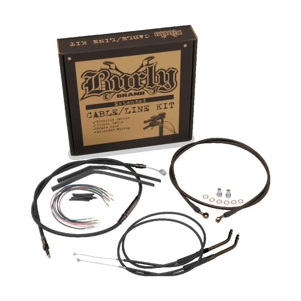 Burly Brand Handlebar Cable & Line Kit 10-Inch T-Bar - Black product image
