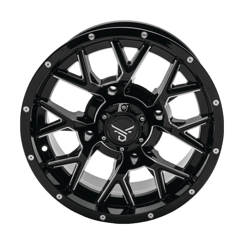 QuadBoss Barbwire ATV/UTV Wheel 14x7 4+3 4/156 Milled