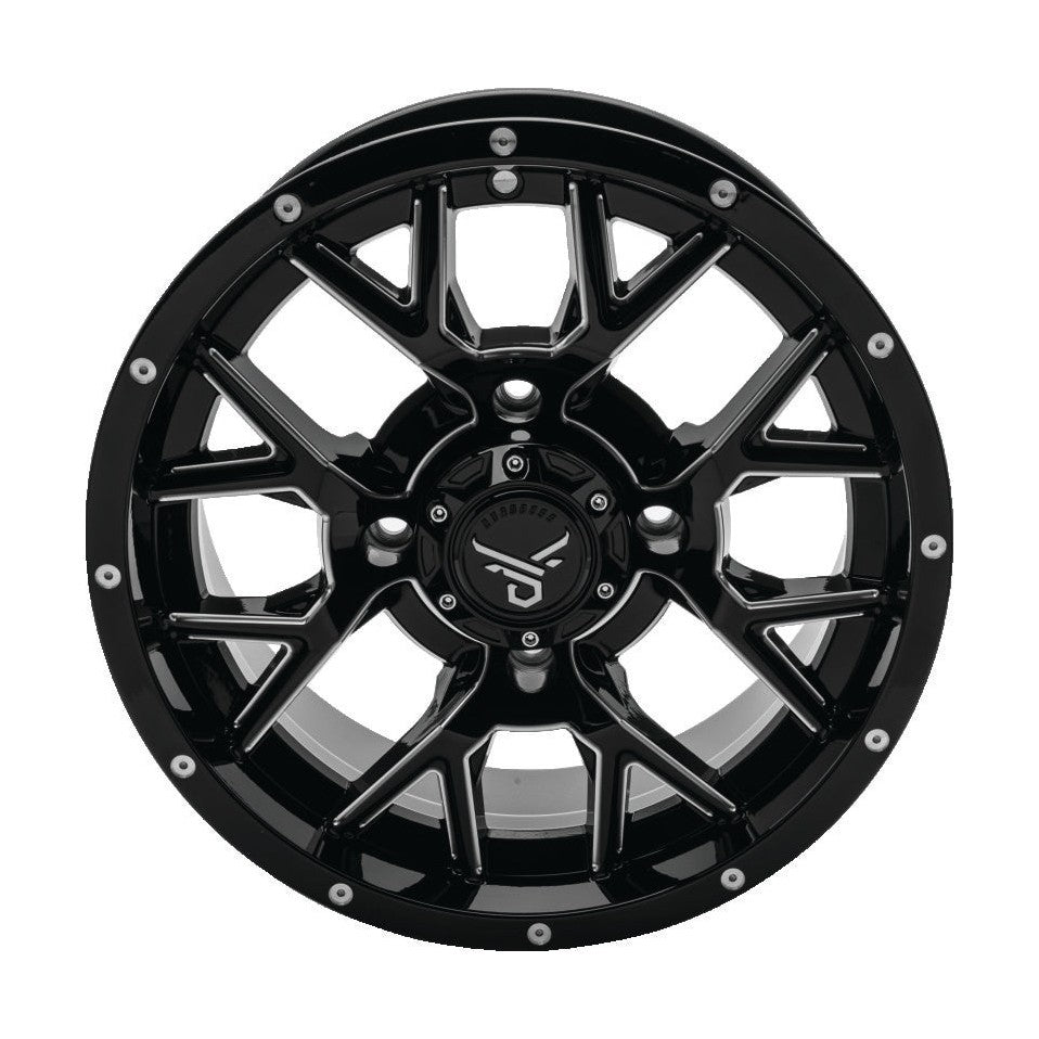 QuadBoss Barbwire ATV/UTV Wheel 14x7 5+2 4/110 Milled