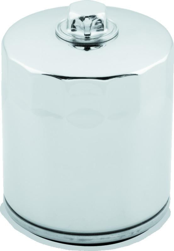 Twin Power Twin Cam and M8 Chrome Oil Filter with Nut & Backflow Valve