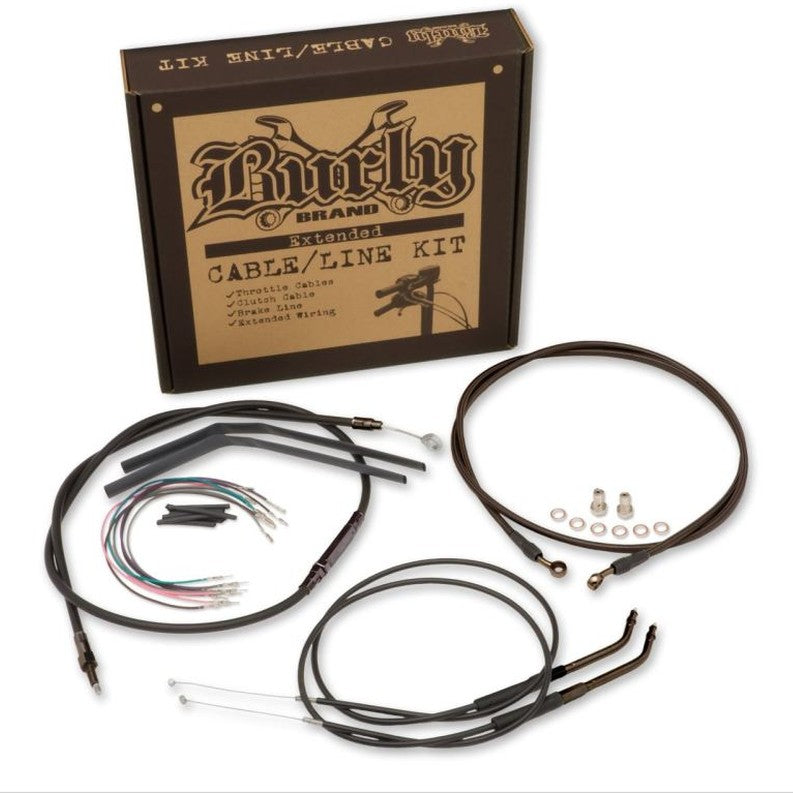 Burly Brand Harley Dyna Handlebar Cable & Line Kit 14-Inch - Black product image
