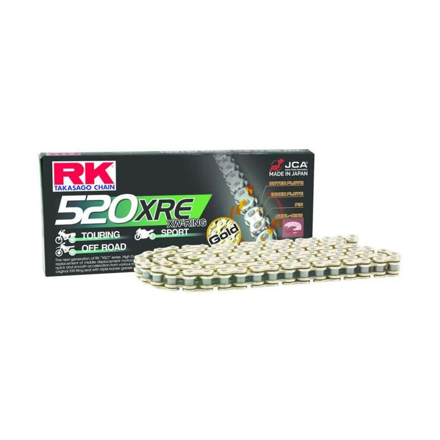 RK Chain 520XRE XW-Ring Motorcycle Chain 112L Gold