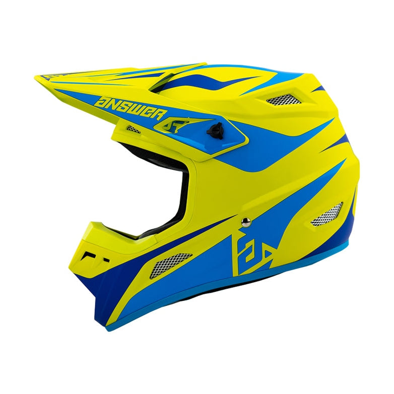 Answer 26 AR1 Mototown Helmet Matte Hyper Acid/Cyan/Dark Blue - Medium