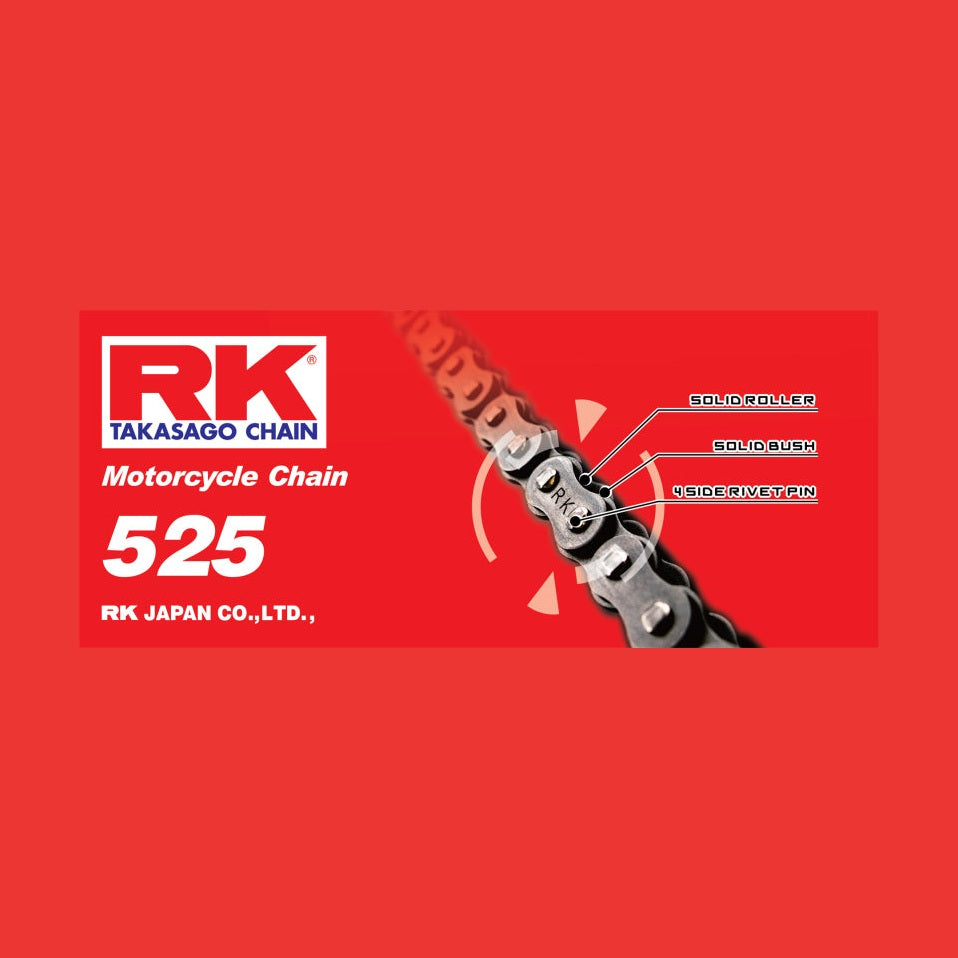 RK Chain 525 Motorcycle Drive Chain 130L Natural
