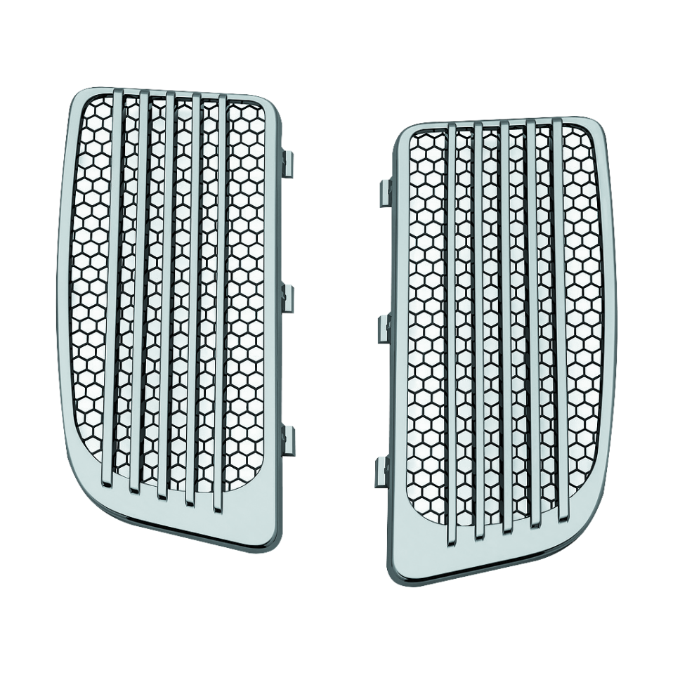 Kuryakyn Radiator Grills For Twin Cooled Models Chrome & Black (Pair)