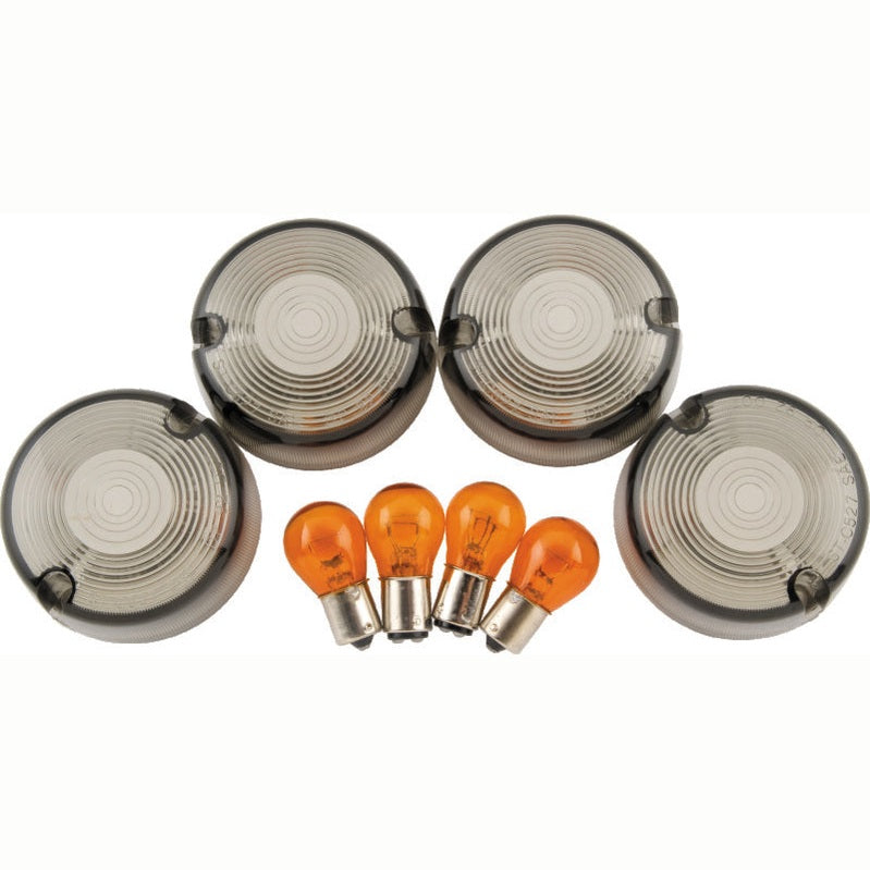 Biker's Choice Harley Smoked Turn Signal Lens/Amber Bulb Kit product image