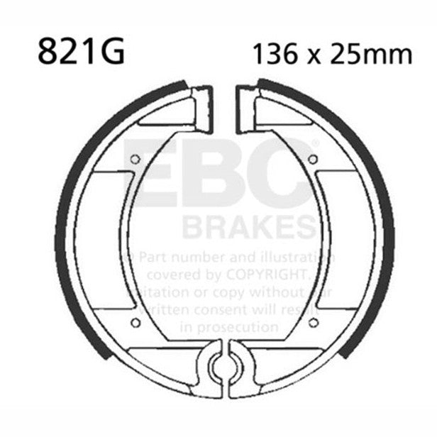 EBC 821G Maico M-Star Front Left Sintered Brake Shoe Set product image 1
