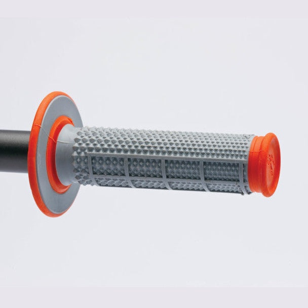 Renthal MX Dual Compound Grips Tapered Half Waffle - Grey/Orange