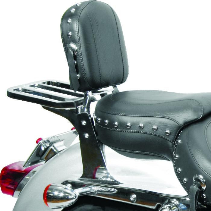 Mustang Harley Sissy Bar Pad Low Medallion Style - Black motorcycle seat accessory