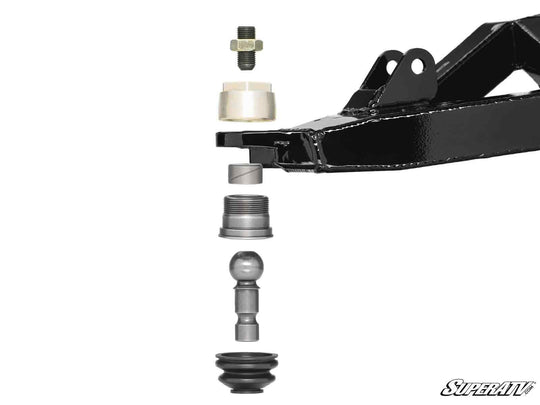 Picture of how a Can-Am Maverick R Keller Ball Joint assembles into the A-arm