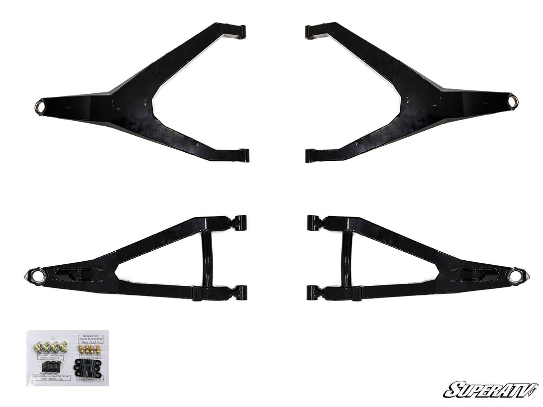 Picture of the a arms in the Can-Am Maverick X3 Long Travel Kit Boxed A-Arms