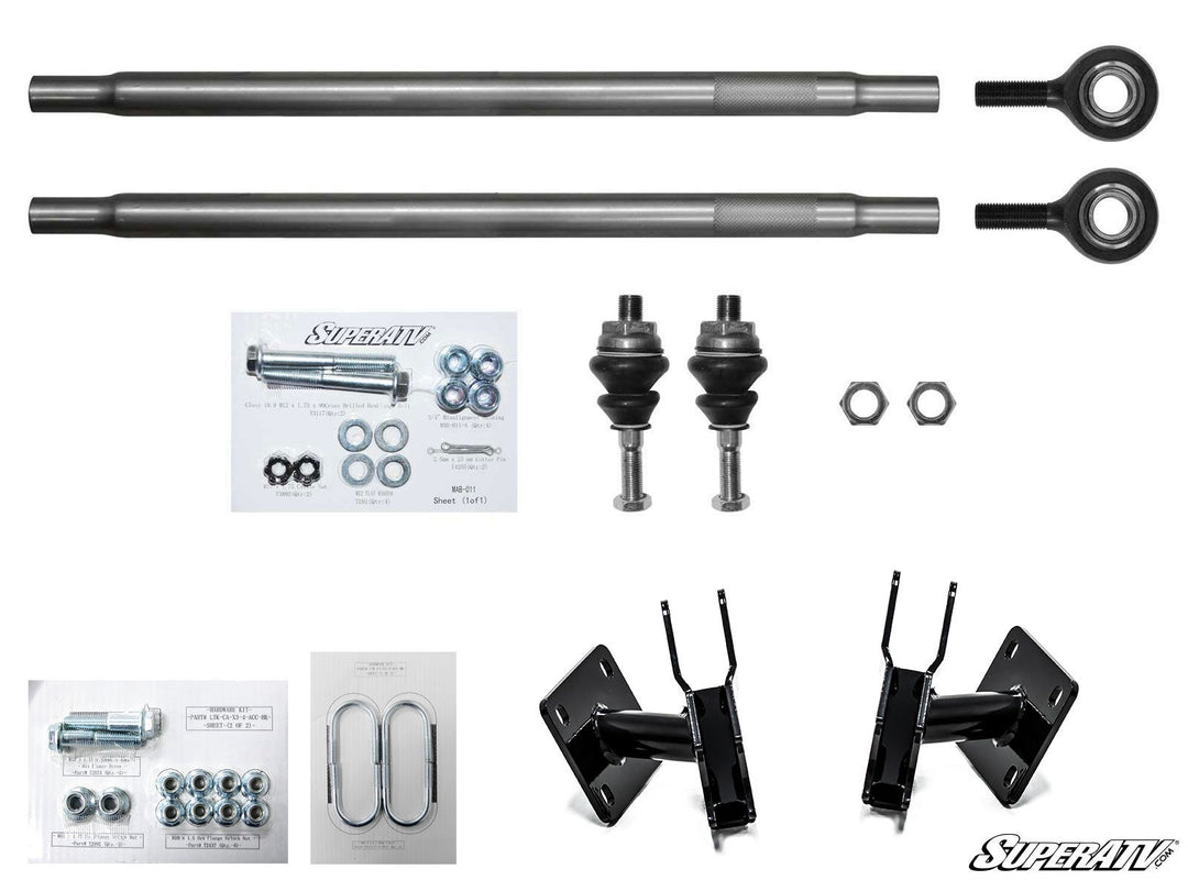 Picture of ball joints and tie rods for the Can-Am Maverick X3 Long Travel Kit Boxed A-Arms