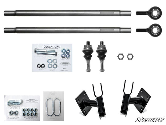 Picture of ball joints and tie rods for the Can-Am Maverick X3 Long Travel Kit Boxed A-Arms