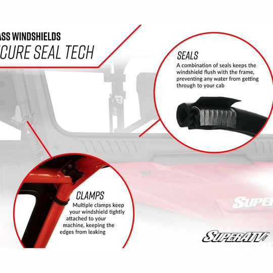 SuperATV GWS-K-KRX-S-01 Glass Windshield for 2020+ Kawasaki Teryx KRX 1000