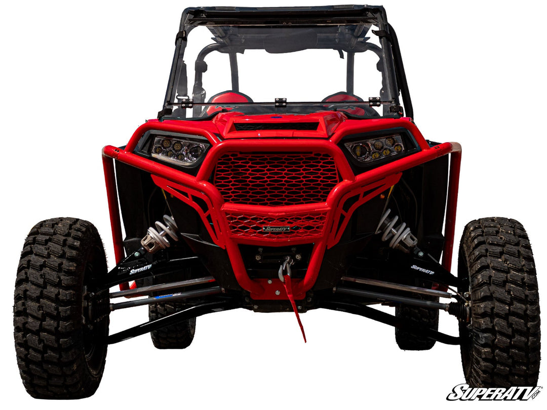 Picture from the front with the Polaris RZR XP Turbo 3" Long Travel Kit Chromoly Tubed