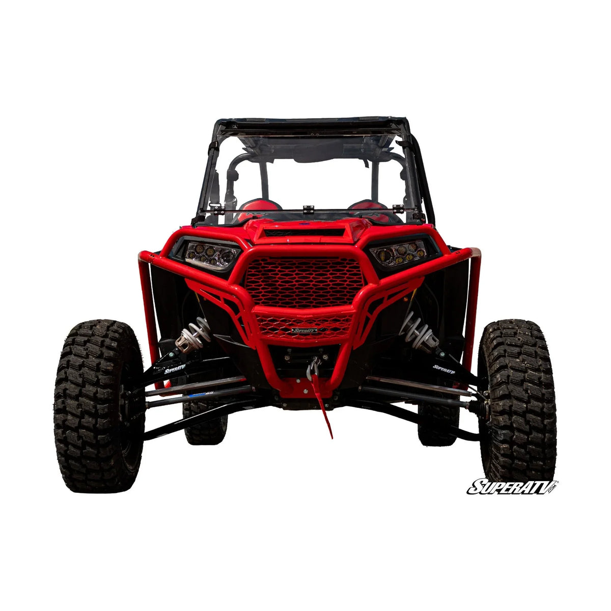 Picture from the front with the Polaris RZR XP Turbo 3" Long Travel Kit Chromoly Tubed