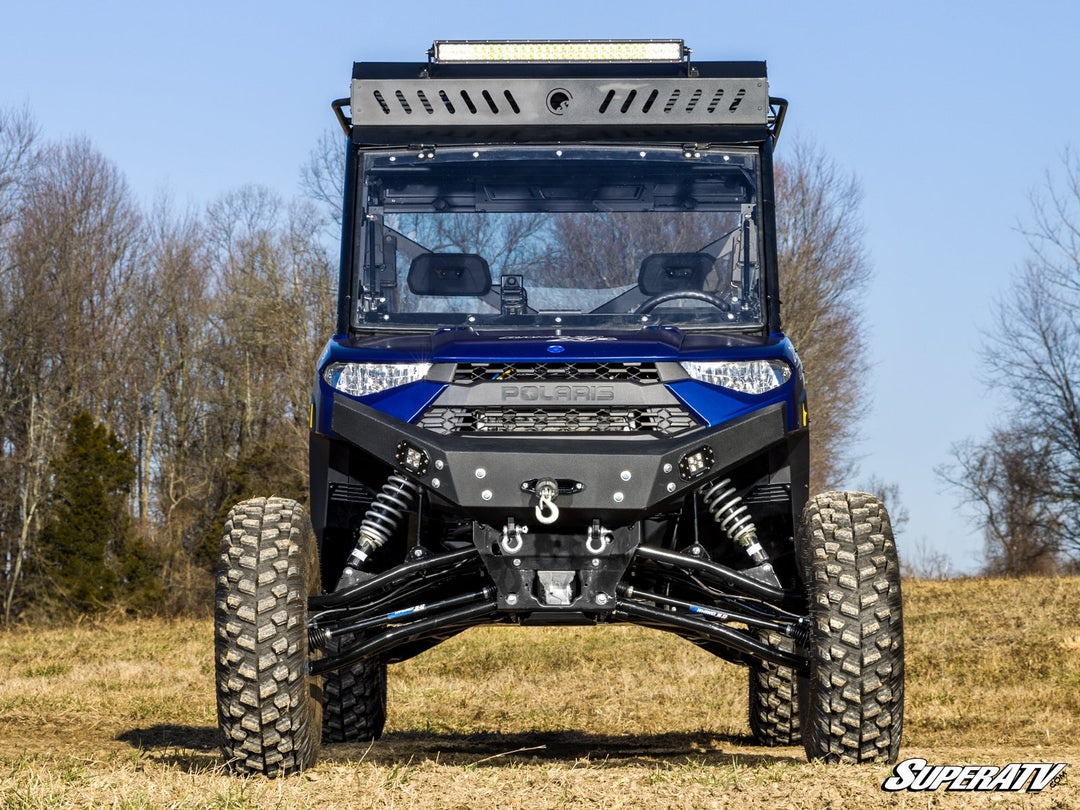 Picture from the front of the Polaris Ranger XP 1000 Long Travel Kit