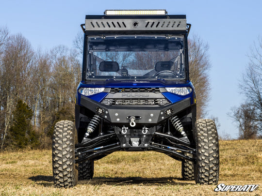 Picture from the front of the Polaris Ranger XP 1000 Long Travel Kit
