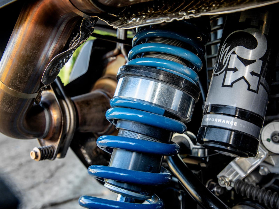 Picture of the rear suspension with the Polaris XPEDITION 3" Lift Kit installed