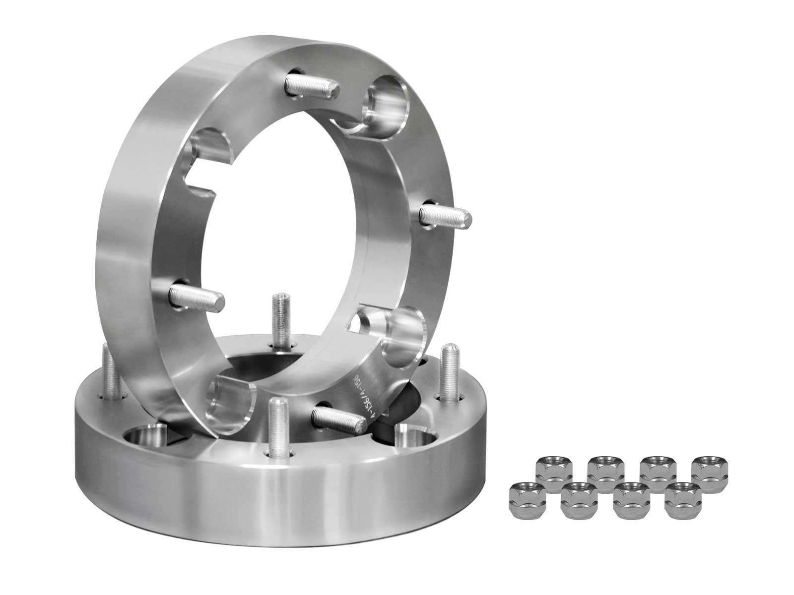 Product display of the 4/110 to 4/156 wheel adapters for Yamaha UTV and ATV.