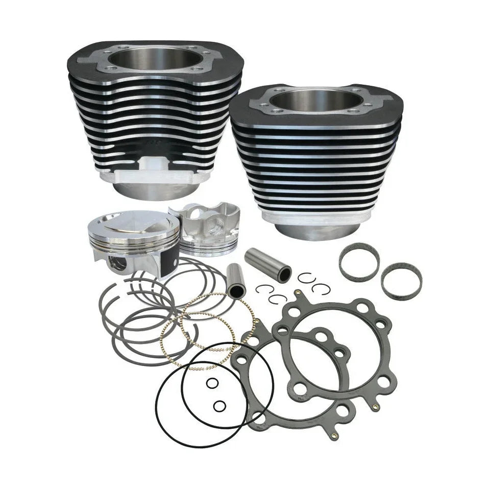 S&S Cycle Big Twin 97in Big Bore Cylinder Kit Wrinkle Black