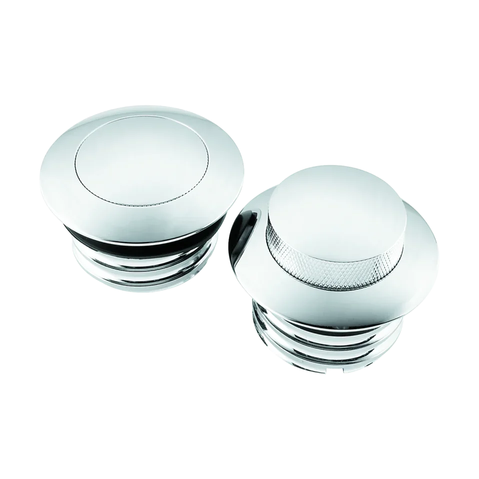 Biker's Choice 1982-Up with Dual Cap Chrome Pop Up Billet Gas Cap Set product image