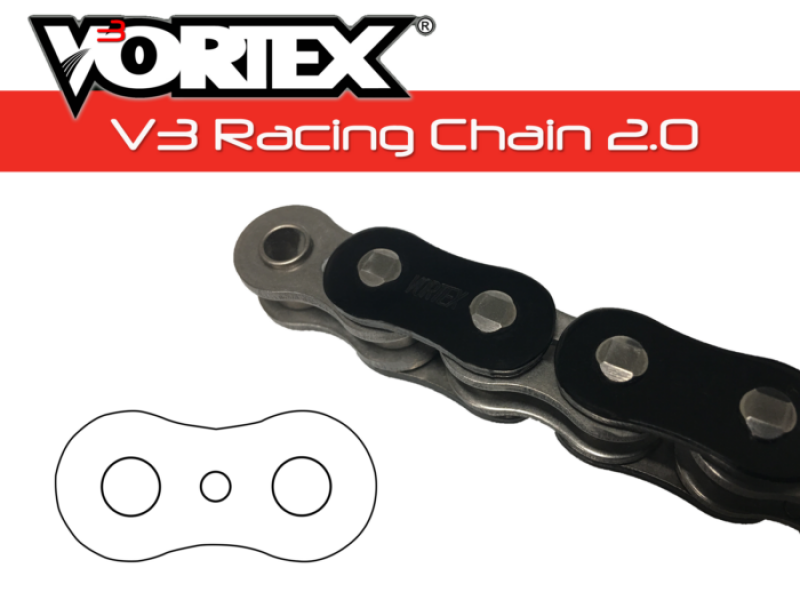 Vortex Racing V3 2.0 Chain 520SX3-120 - Black - Vortex Racing motorcycle part