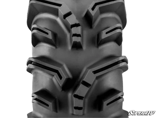 Product display of the SuperATV terminator UTV/ATV mud tires.
