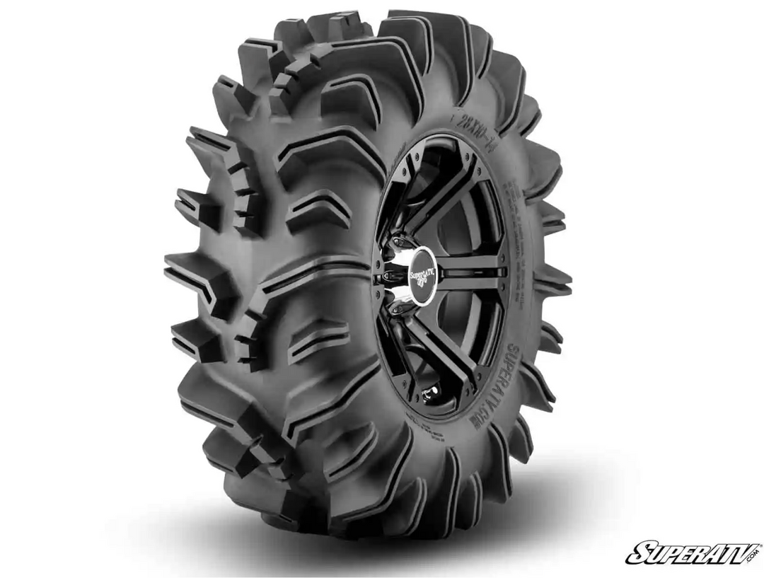 Product display of the SuperATV terminator UTV/ATV mud tires.