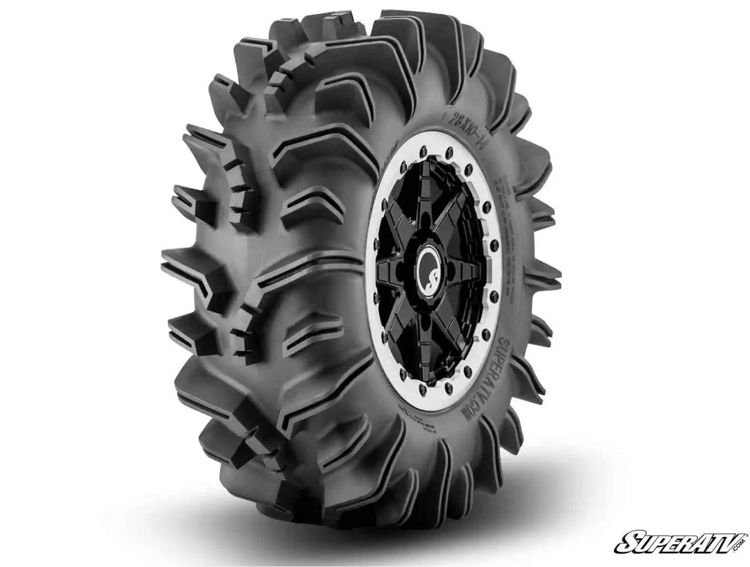 Product display of the SuperATV terminator UTV/ATV mud tires.