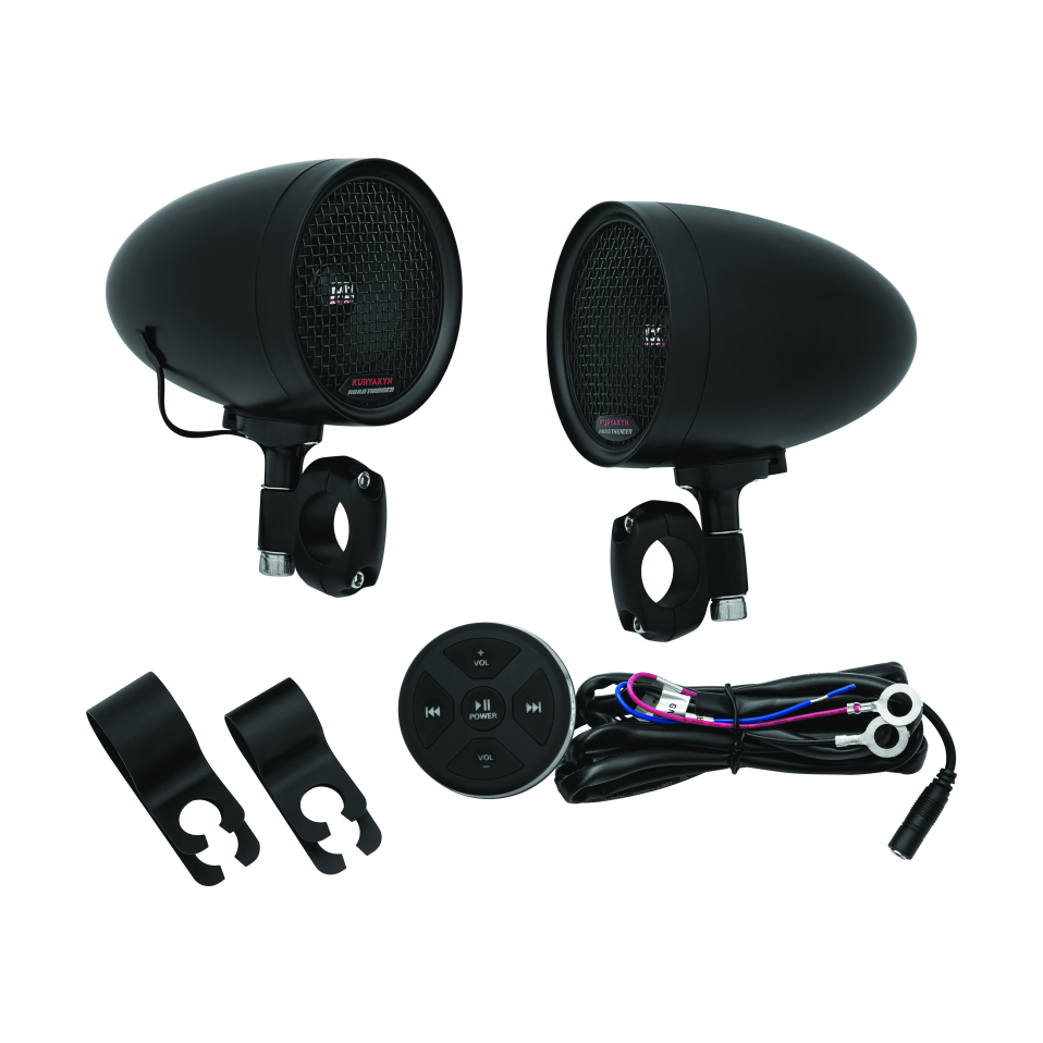 Kuryakyn Road Thunder Speaker Pods Bluetooth Audio Controller Black