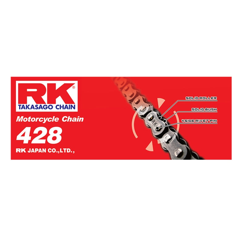 RK Chain 428 Motorcycle Drive Chain 118L Natural