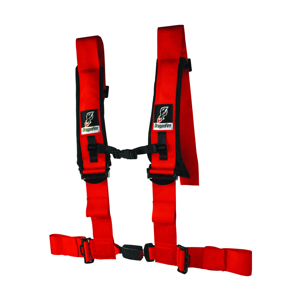 DragonFire Racing H-Style 4-Point Harness 3 in Red EZ-Adjust product image 1