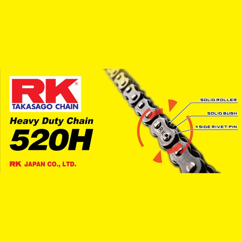 RK Chain 520H Heavy-Duty Motorcycle Chain 120L Natural