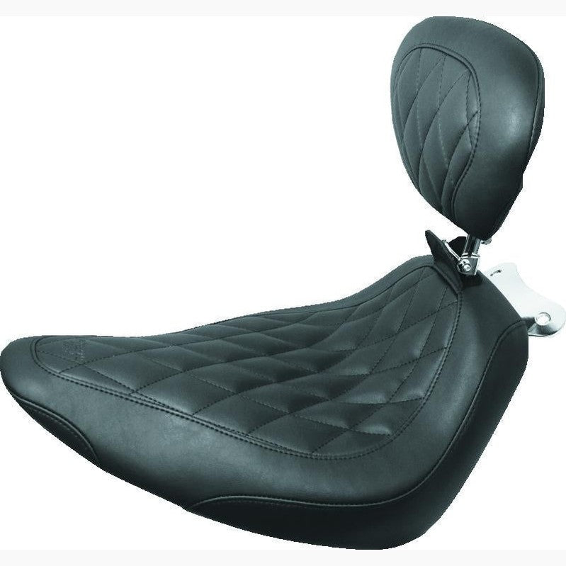 Mustang 00-17 Harley Softail Wide Tripper Solo Seat with Backrest motorcycle seat accessory