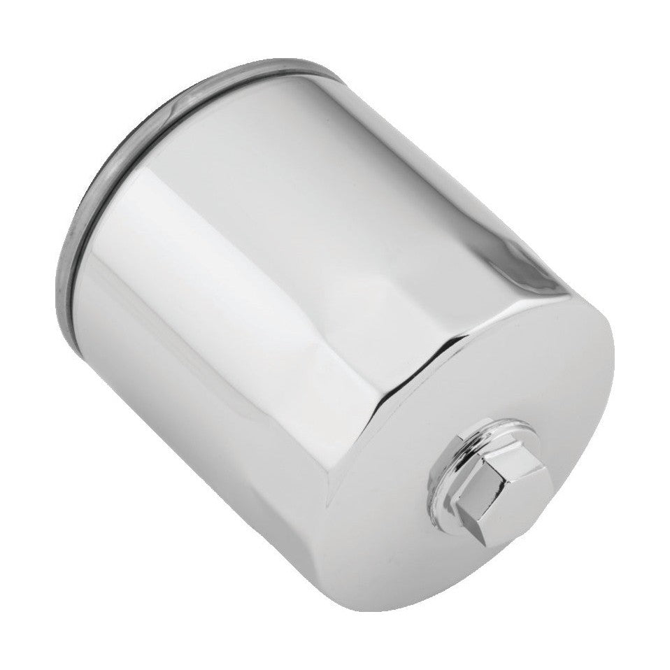Twin Power and M8 Chrome Magnetic Oil Filter With Nut with Backflow