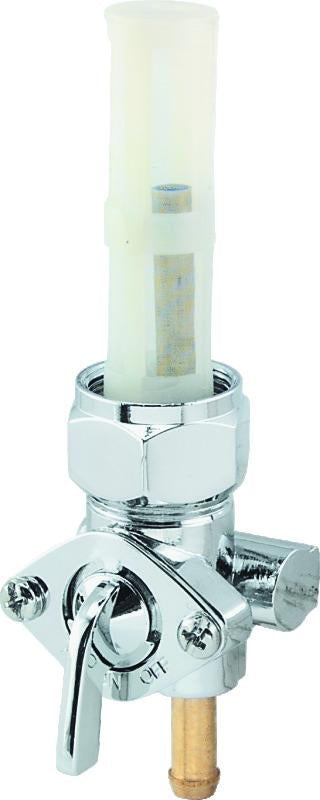 Biker's Choice Big Twin/XL Chrome 22mm Straight Down Outlet Fuel Valve product image