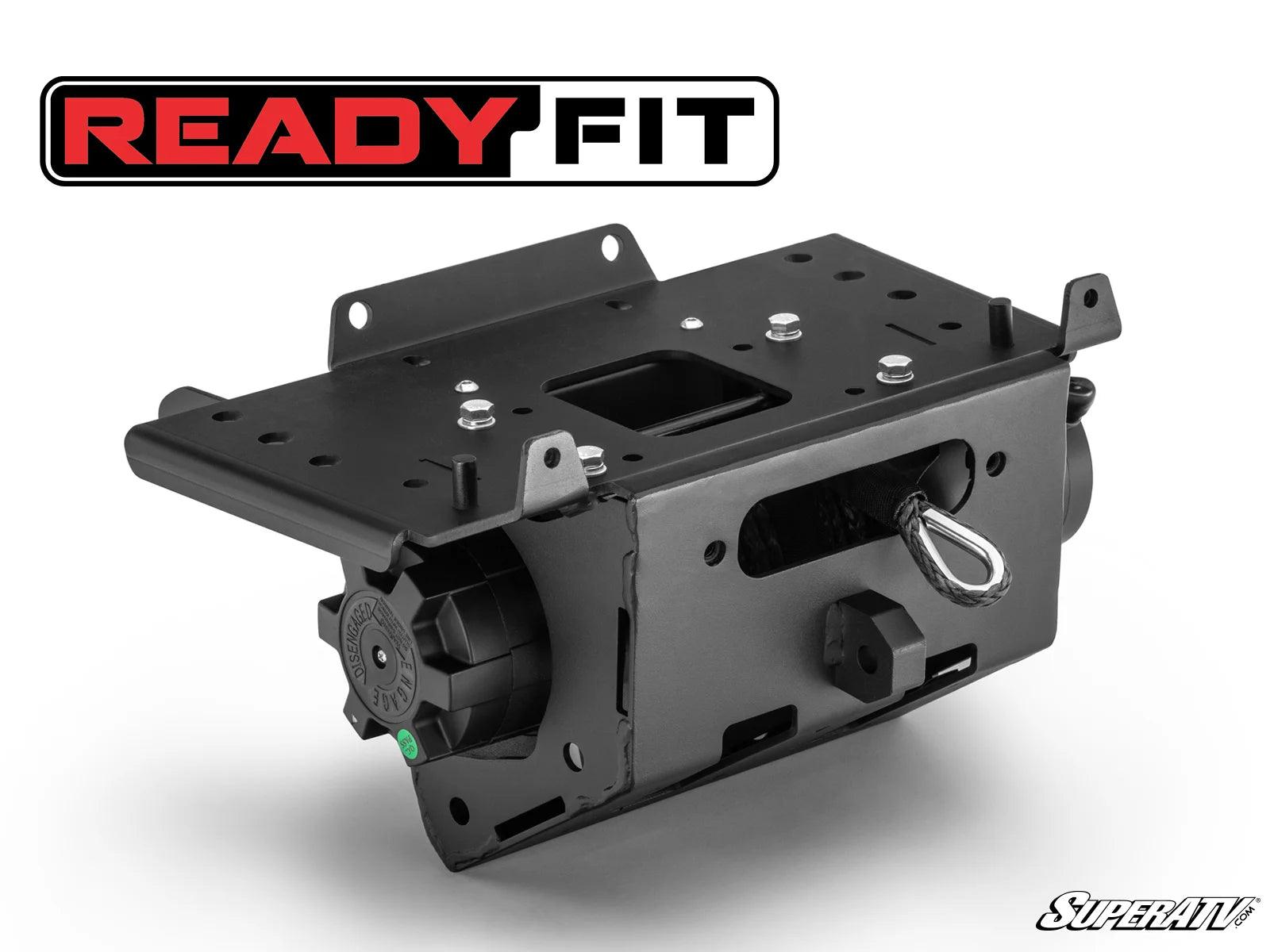 Product display for the Can-Am Maverick R ready fit winch.