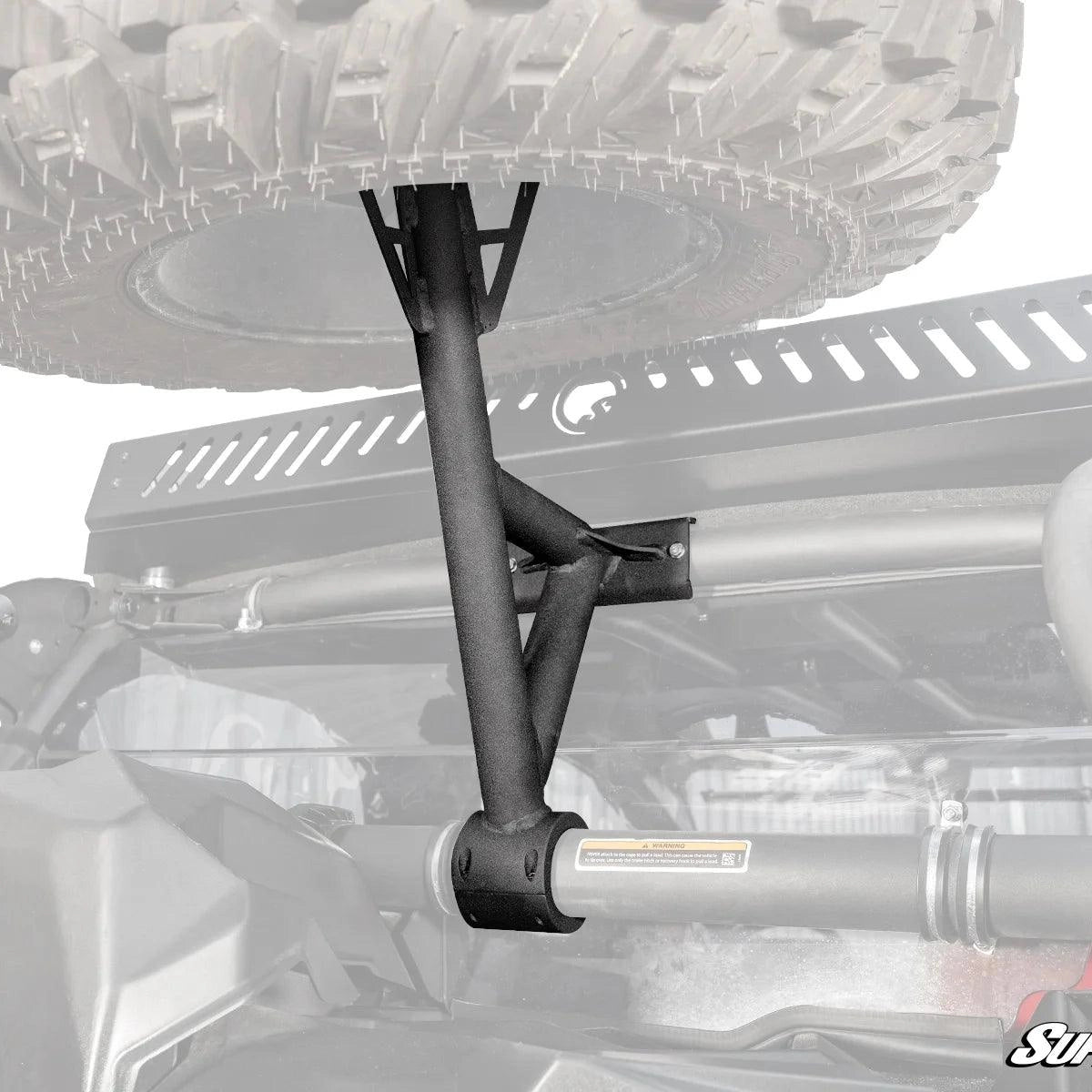 product display of the spare tire carrier for the can am maverick x3