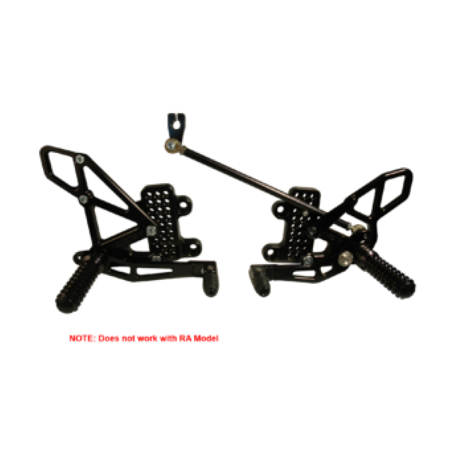 Vortex Racing 07-23 Honda CBR600 RR Adjustable Rearsets - Black - Vortex Racing motorcycle part