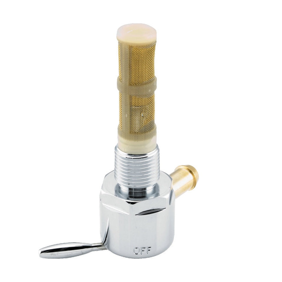 Biker's Choice Round Fuel Valve 3/8-Inch-18 NPT Right Outlet Straight product image