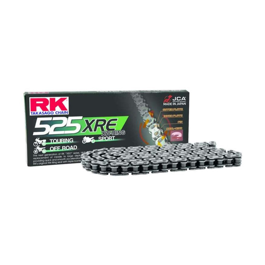 RK Chain 525XRE XW-Ring Motorcycle Chain 112L Natural