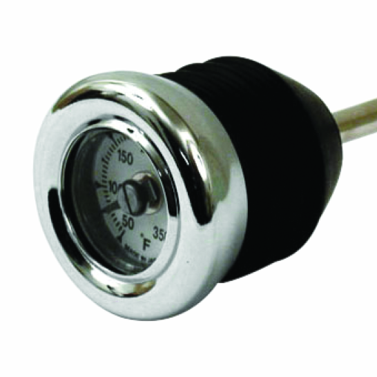 Biker's Choice Chrome Oil Tank Temperature Gauge 2-7/8-Inch Long product image