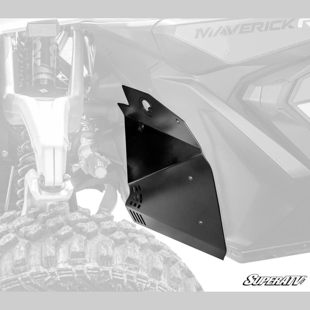 Product display of the front fender inner guard for a Can-Am Maverick R.