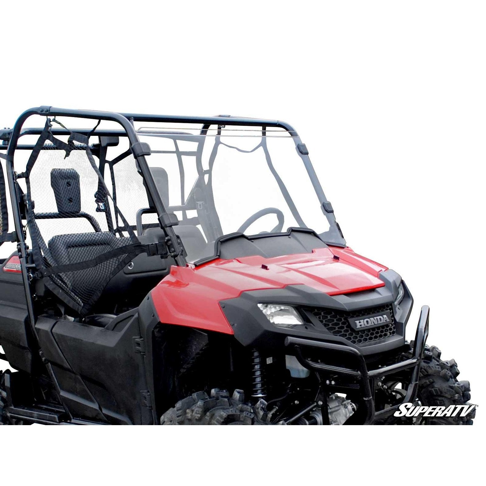 Product showcase of the Honda Pioneer 700 windshield.