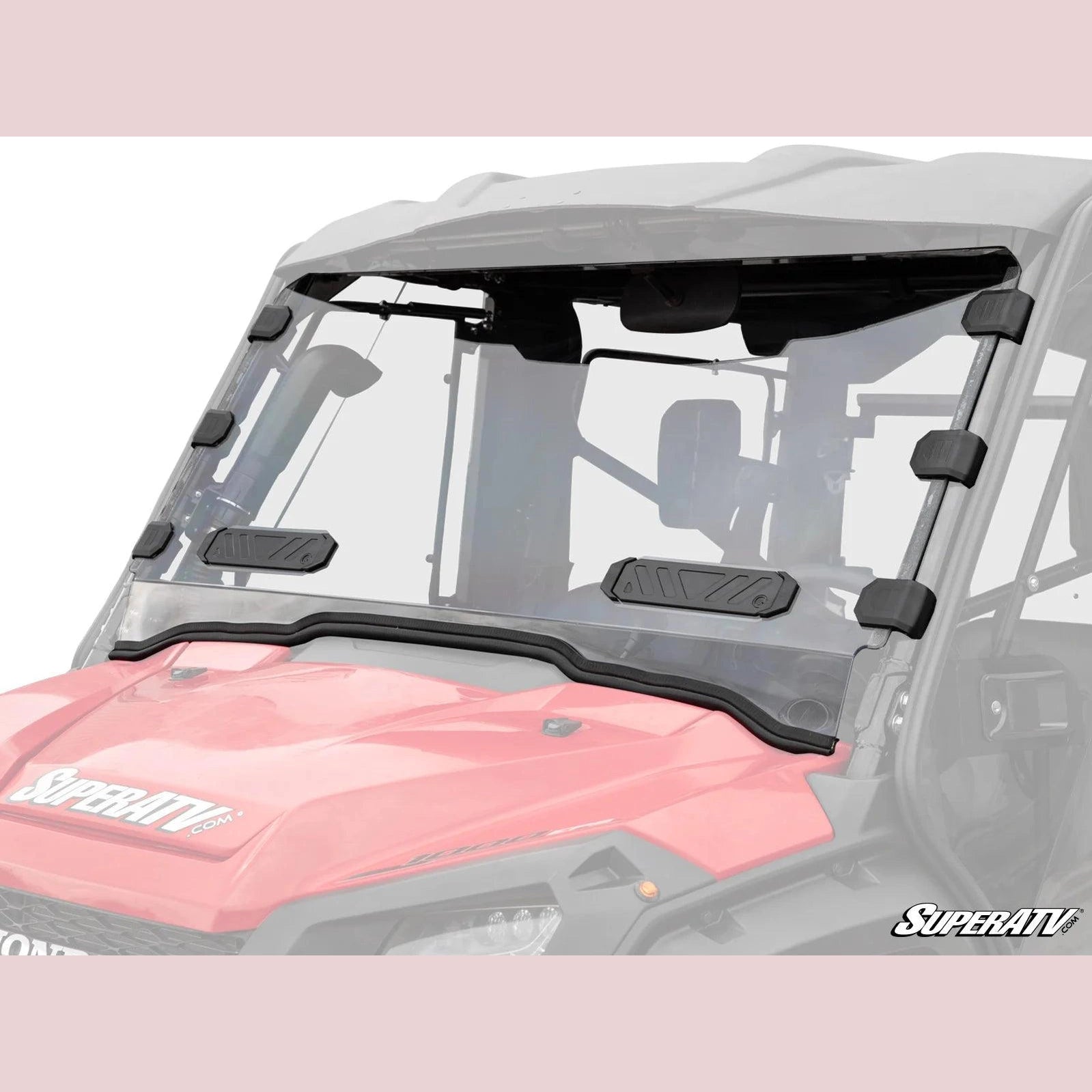 Product display of the Honda Pioneer 1000 Windshield.