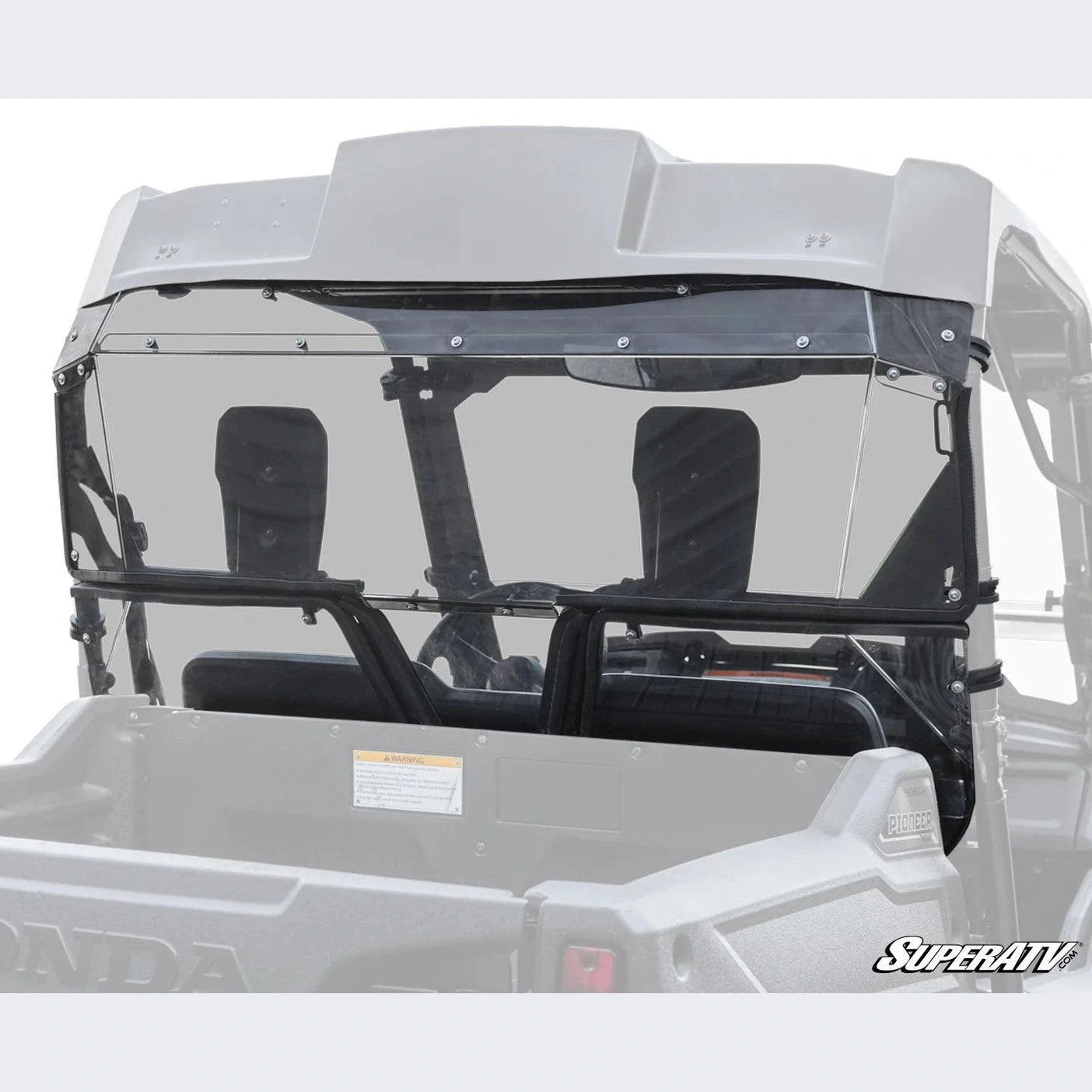 Product display of the Honda Pioneer 700 rear windshield.