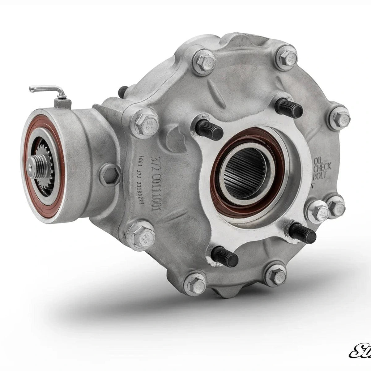 Left side view of the upgraded rear differential for Honda Rancher 420.